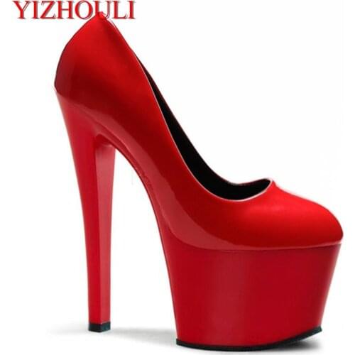 Height 17 cm, painted waterproof platform, sexy banquet princess sandals, dancing shoes