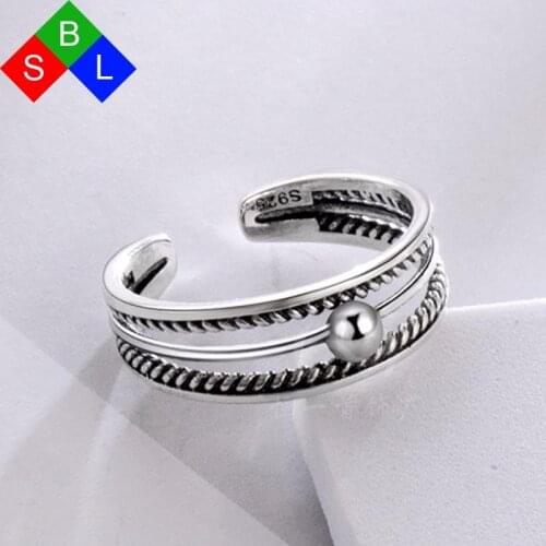 Red Trees Brand Unique Vintage Silver Rings For Women / Young Ladies Adjustable Size Fit 5-8