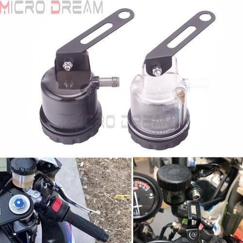 1PC Universal Motorcycle Front Brake Clutch Fluid Bottle Master Cylinder Oil Reservoir Tank Cup with Holder Support Bracket