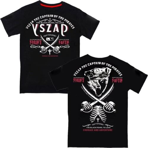 VSZAP fighting MMA fitness training sport pirate short sleeve T-shirt male fighting martial arts Lin feng tai boxing