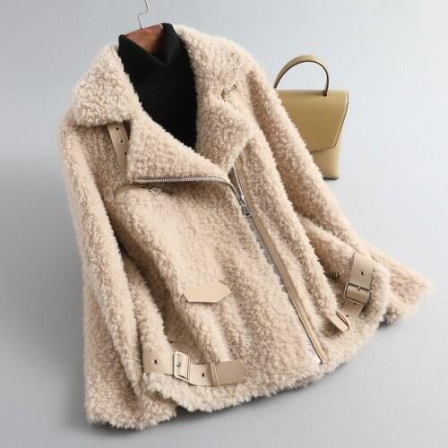 Fashion High Quality 100%Real Wool Fur Coat Autumn Winter 2021 Warm Female Jacket Elegant Womens Clothing Ropa De Mujer Zjt1666