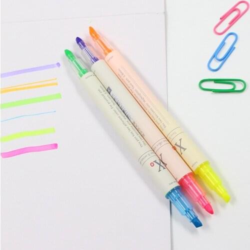 10Set 3pcs/set Multi 6 Colors Mildliner Pens Double Headed Fluorescent Pen Art Highlighter Drawing Marker Pen Stationery