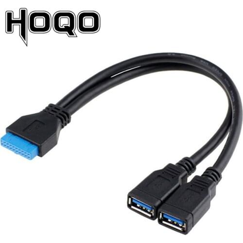 2 ports dual USB3.0 Female to Motherboard 20pin Header cable usb 3.0 20 pin Adapter connector for front panel 20cm