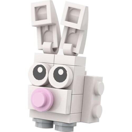 MOC Rabbit Easter Baby Egg Cute Hare Animal Building Block Toy Egg Sculpture For Childrens Girls Boys Birthday Gift 201pcs