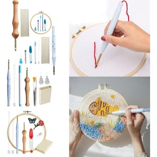 7pcs/Set Punch Kits Threads Embroidery Pen Knitting Sewing Tool