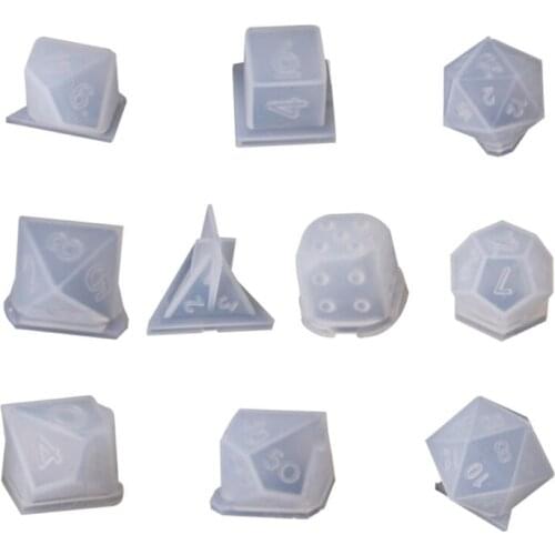 10 Pcs/Set New Transparent Silicone Mold Decorative Crafts UV Resin DIY Dice Mould Epoxy Molds Jewelry Making Moulds Sets