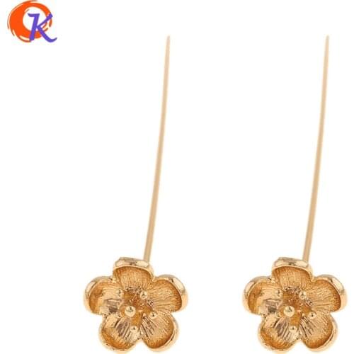 Cordial Design 50Pcs 8*50MM Jewelry Accessories/DIY Making/Genuine Gold Plating/Flower Pin Shape/Hand Made/Earring Findings