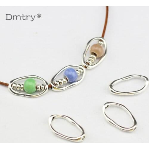 Dmtry 10pcs Spacer For Use With 1.5MM Round Leather Ancient Silver Jewelry Findings For DIY Handmade Necklace Charms LC0109