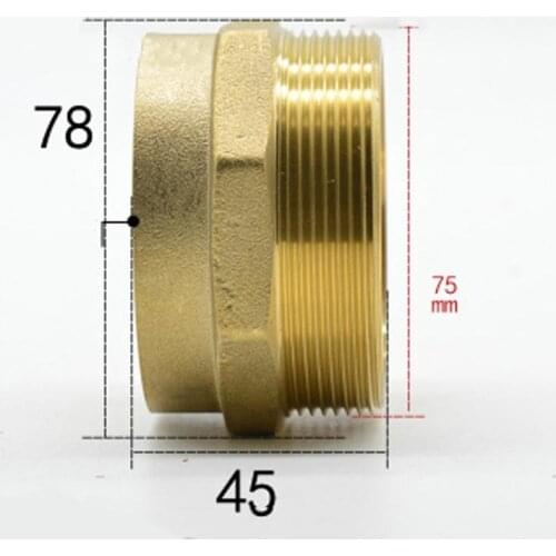 DN50 G 2" BSPP Male x 67mm Weld Socket Brass Pipe Fitting Coupler Adapter Water Gas Oil