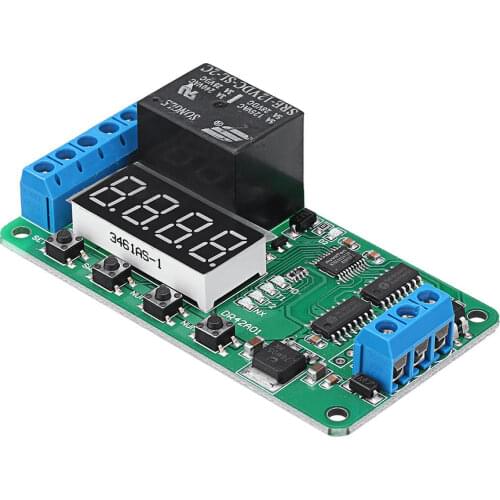 Dual Channel 12V 5A Digital Tube DPDT Multi-function Time Delay Relay Timer Switch Module