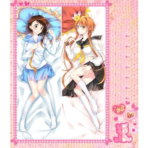 Anime Cartoon Nisekoi Double-Sided Bolster Hugging Pillow Case Pillow Cover Pillowcase Peach Skin 2 Way No.57047