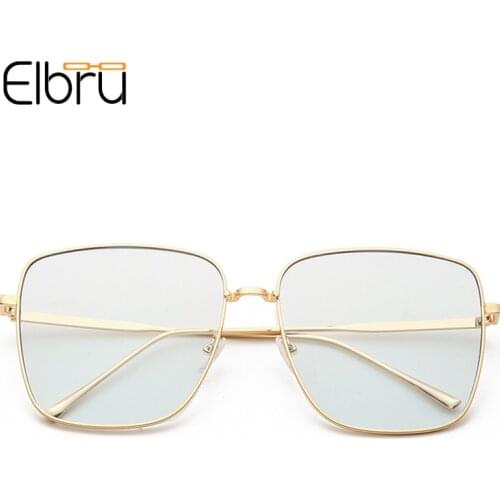 Elbru Fashion Square Sunglasses Brand Designer Colorful Eyewear Vintage Oversized Sunshades Women Ultraviolet-proof Sun Glasses