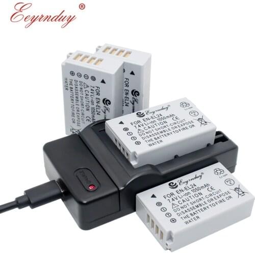 EN-EL24 EN EL24 Li-ion Battery (4pack ENEL24 Batteries & USB Charger) for Nikon 1 J5, DL18-50, DL24-85 Digital Camera