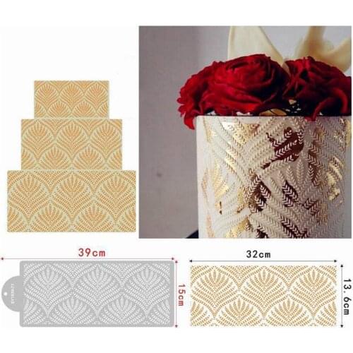 Geometric Plastic Sugar Sieve Mold Fondant Printing Mold Hollow Wedding Cake Edge Decoration Template DIY Baking Tools