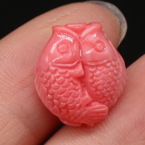 Hot Sale Natural Coral Pisces Shape Beads with Holes for Jewelry Charms Pendant Making DIY Necklace Earrings Accessories