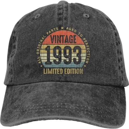 Retro birthday gift Cotton Cap Baseball Cap Snapback Hat Hip Hop Fitted Cap Vintage 1993 All Original Parts Born In 1993 Hats