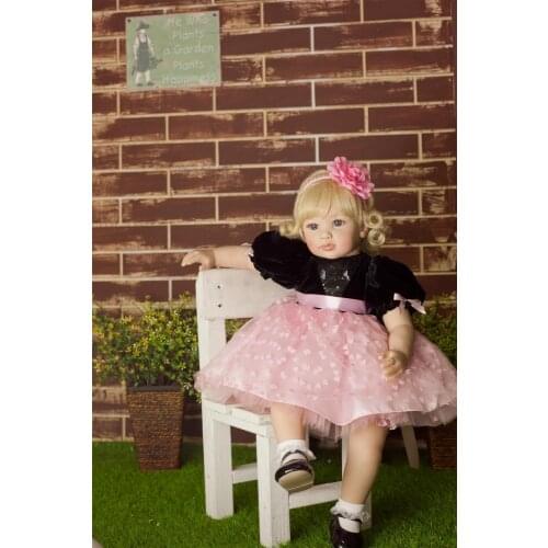 NPK 60CM bebe doll reborn baby doll Handmade Silicone adorable reborn toddler Bonecas girl kid silicone doll surprice