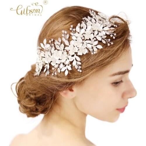Shimmering Wedding Headpiece Collections Floral with Rhinestone Halo Bridal Hair Vine Women Headbands Jewelry