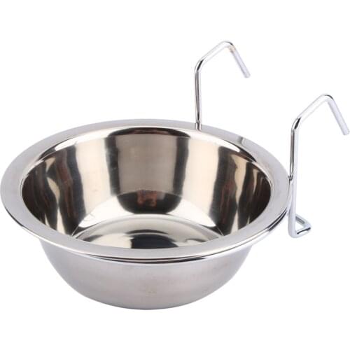 Stainless Steel Pet Dog Bowl for Rabbit Bird Dog Puppy Food Water Cage Cup Clamp Holder Dog Dish Feeder