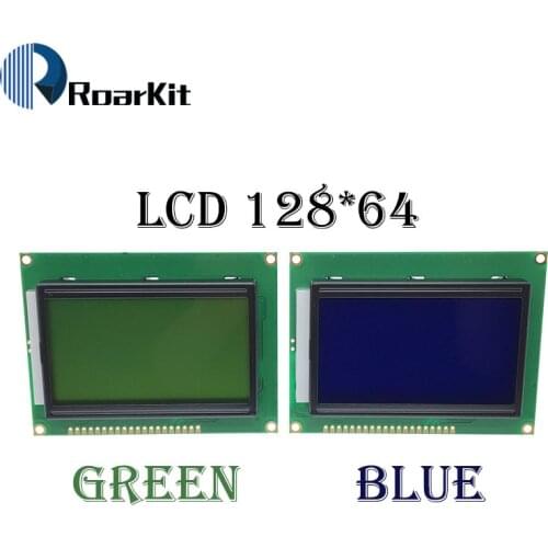 128*64 DOTS Yellow Green LCD module 5V blue screen 12864 LCD with backlight ST7920 Parallel port for arduino raspberry pi