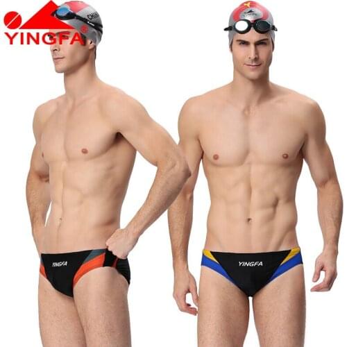 Yingfa Professional Low Waist Mens Sexy Boxer Briefs Swimming Swim Shorts Trunks Competition Swimwear Pants Gay Bathing brifes