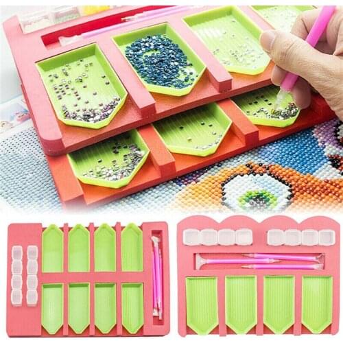 Set Multi-Boat Diamond Painting Tray Holder Beading Storage Tray Point Drill Pen Drill Clay Organizer Storage Box DIY Craft