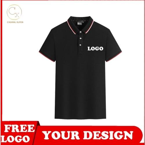 Summer new men and women can wear 10-color POLO shirts, custom LOGO noble lapel short sleeve printing DIY brand text