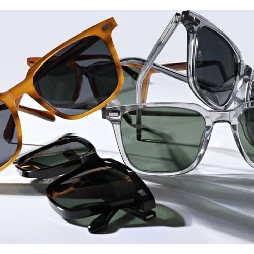 2021 New vintage acetate sunglasses men retro square polarized anti- UV400 Eyeglasses drive outdoor Top quality SUN glasses