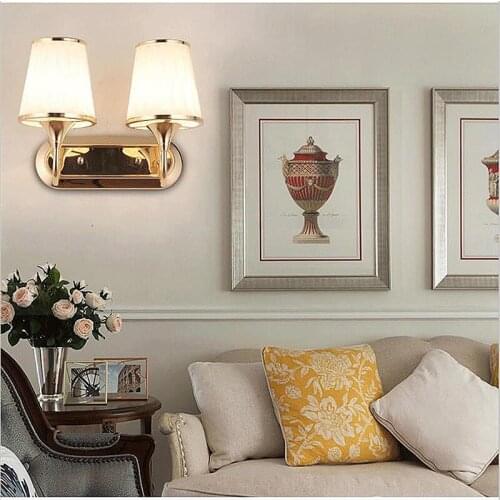 Modern wall light crystal gold LED wall lamp bedroom warm bedside living room aisle stair wall lamp