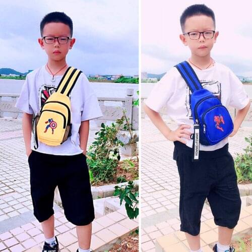 Marvel Mens Bag Spiderman Anime Superheroes Shoulder Bag Boys Outing Fashion Chest Bag Outdoor Sports Cartoons Man Belt Pouch