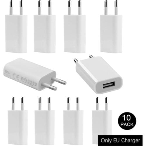 10pcs/lot Charger for Phone Charger USB EU Wall Charger Plug 5V AC Micro USB Power Adapter For iphone Samsung Android charger