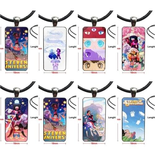 Cartoon Steven Universe Glass Pendant Galaxy Pendant Necklace Women Stainless Steel Plated Necklaces Jewelry For Women