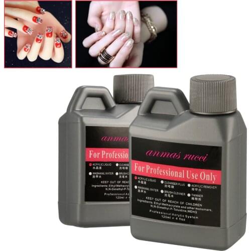 Wholesale 120ml Acrylic Liquid Nail Art for PRO Acrylic Nail Tips Manicure 1/2/5/10 pcs Choose