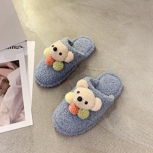 Size 41 Winter Shoes Women Warm Slippers Flat Shoes Woman Mule Bedroom Indoor Slippers Women Fluffy Slippers Fashion House Shoes