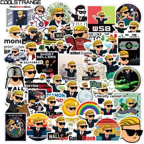 10/30/50Pcs WallStreetBets Game Stonck Stickers For Kids Laptop DIY Guitar Motorcycle Luggage Skateboard Cool Funny Decal Phone