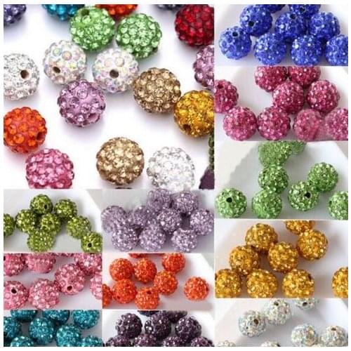 10mm 100pcs/lot d7645 mixed multicolor one hole Drilled For Earrings necklace round diy Rhinestone Beads crystal