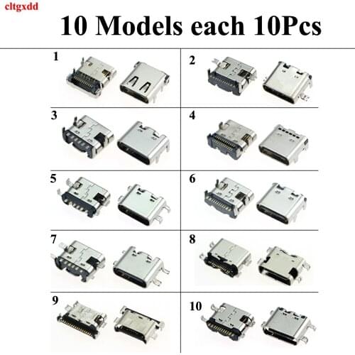 100-500pcs Micro USB Connector Charging Dock Port Plug Type-C Socket Female Jack For Xiaomi Huawei Samsung A30 Lenovo S5