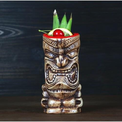 320ml Ceramic Tiki Mug Creative Porcelain Beer Wine Mug Cup Bar Tool