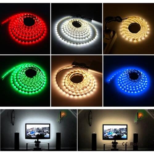 5V TV Background Light Non-waterproof Non-radiation 0.5M USB Cable Power LED Light Bar Christmas Desk Lighting Decoration Lamp