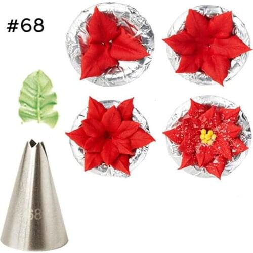 #68 Lily & Leaf Nozzle Icing Piping Nozzles Lily Petal Decorating Tips Sugarcraft Cake Decorating Tools Baking & Pastry Tools
