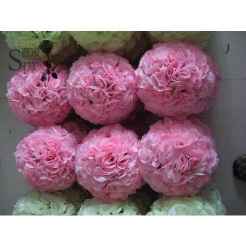 SPR Free EMS 25cm wedding silk kissing ball-blue plastic inner,table ball,school decoration,hotel decoration