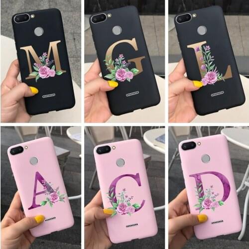 Alphabet Flower For Funda Xiaomi Redmi 6 Case Silicone Soft TPU For Coque Xiaomi Redmi 6 redmi6 Back Cover Bumper Shell Bags