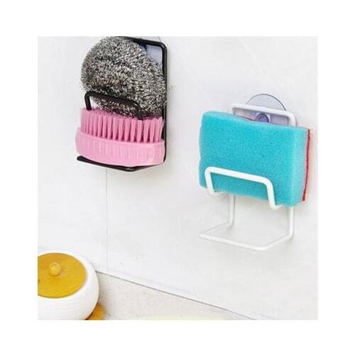 Home Practical Kitchen Bathroom Organizer Rack Sink Sponge Draining Towel Soap Storage Holder Wall Mounted with Suction Cup