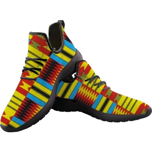 ELVISWORDS New Flats Shoes African Ethnic Printing Men Cusual Light Knitting Mesh Sneakers Vintage Vulcanize Shoes For teen boy