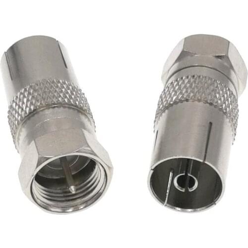 F Male Plug To IEC PAL DVB-T TV Female Jack RF Adapter Connector