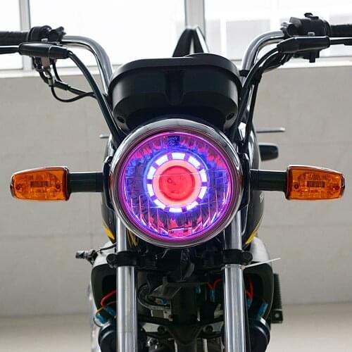 Motorcycle Projector Headlight Double Angel Devil Eye Led Driving Light Car Motorbike Motorcycle head lamp 30W 1200Lm
