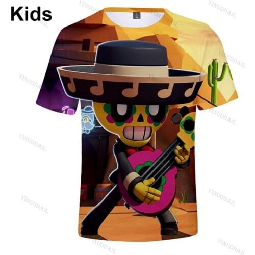 Browlers Anime Star, and MORTIS T-shirt Birthday Gift Boys Girls 3D PRIMO Thin T-shirt Crow Spike Leon Shelly T-shirt Kids Game