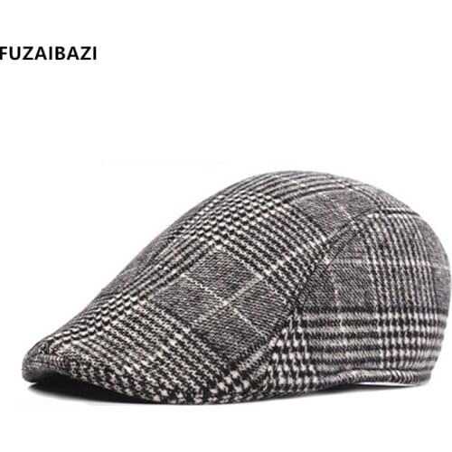 FUZAIBAZI New Men Autumn And Winter Keep Warm Cotton Berets Middle-Aged Elderly Leisure Tourism Motion Simple Casquette Hat