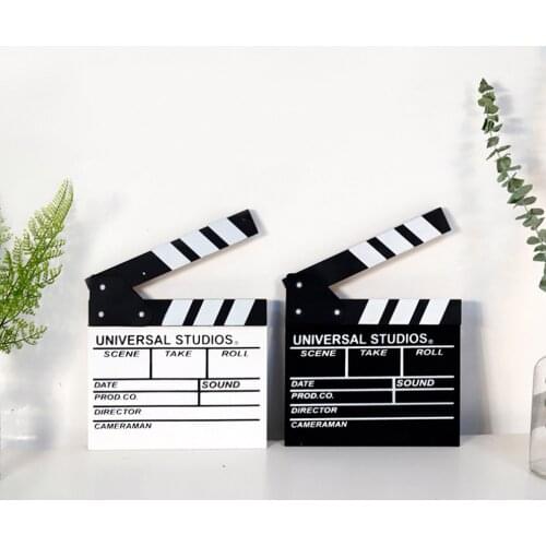 Gosear Movie Clap Board Clapper Board Wooden Film Clapboard Accessory Claqueta for TV Series Live Broadcast Advertising Video