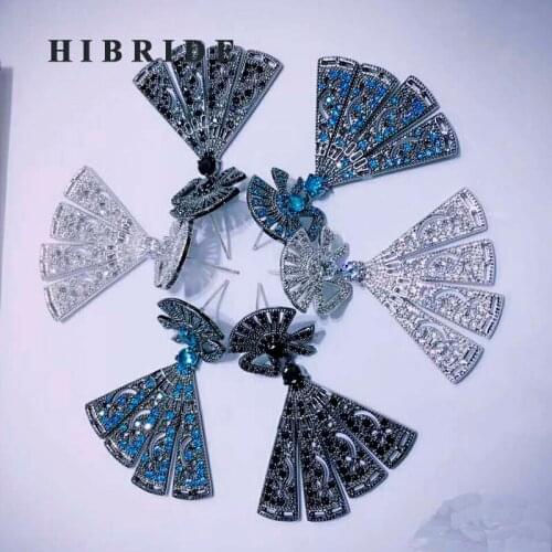 HIBRIDE New Arrival Fan Shape Vintage Earring For Women Beautiful Party Jewelry Gifts Dangle Earrings European Style E-625